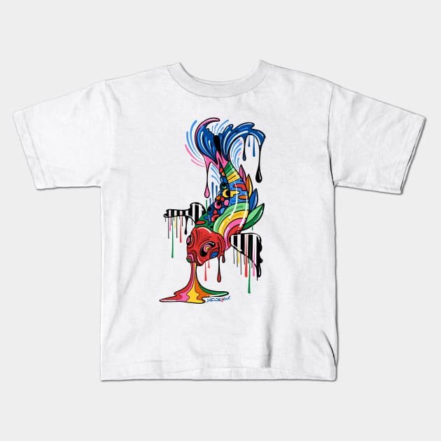 Trippy Rainbow Colorful Japanese Fish Kids T-Shirt by ms_wearer